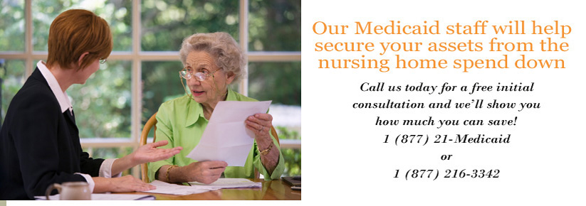 A Medicaid professional consultant helping an elderly woman to protect her assets and money from the nursing home spend down.